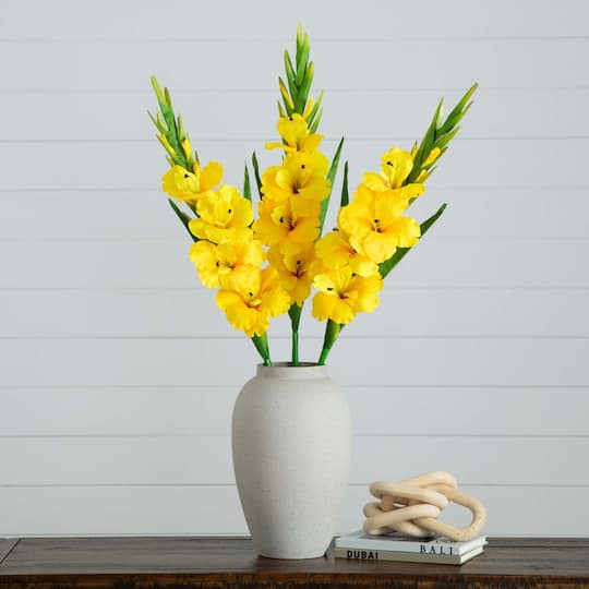 45" Yellow Gladiolus Flower Stems, 3ct.